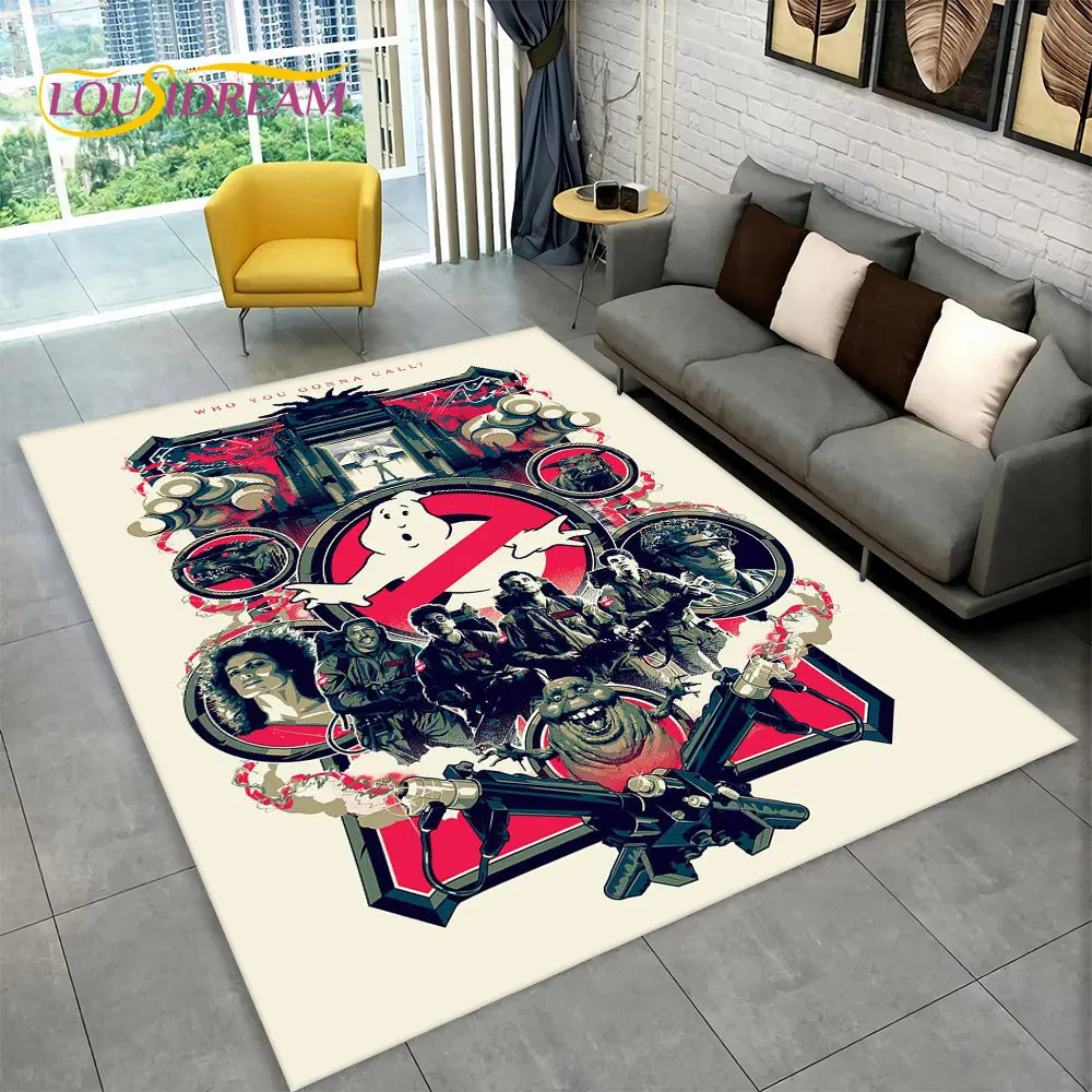 

3D Cartoon Ghostbusters Movie Area Rug,Carpet Rug for Living Room Bedroom Sofa Doormat Decoration,Kids Play Non-slip Floor Mat