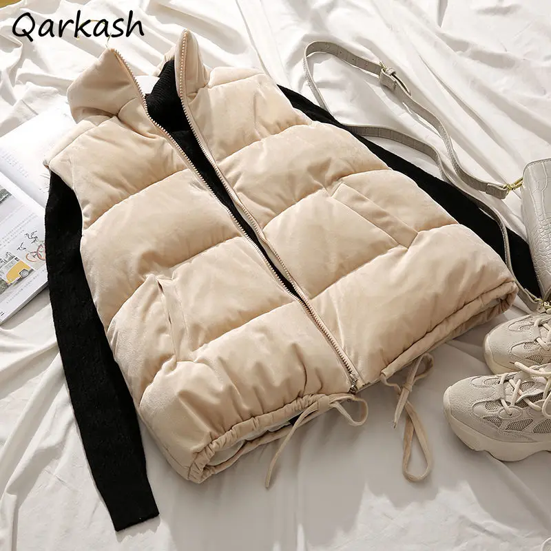 

Vests Women Solid Cozy Femme Light Soft Basic Ins New Collection Winter Fit Comfortable Mujer Outwear Student Tender Aesthetic