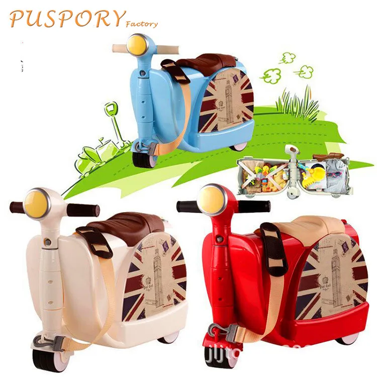 

Child Suitcase Taste Baby Rideable Motorcycle Hardside Luggage Combination 18 Inch High Capacity Outdoor Travel New Kids Luggage