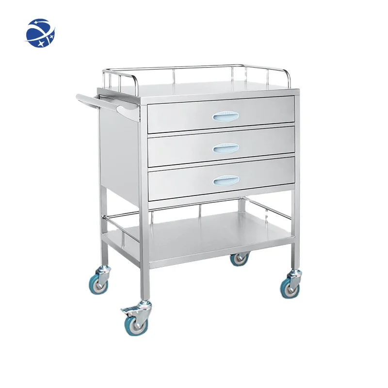 Флюоресцентная аптечка медицинская из нержавеющей стали тележка