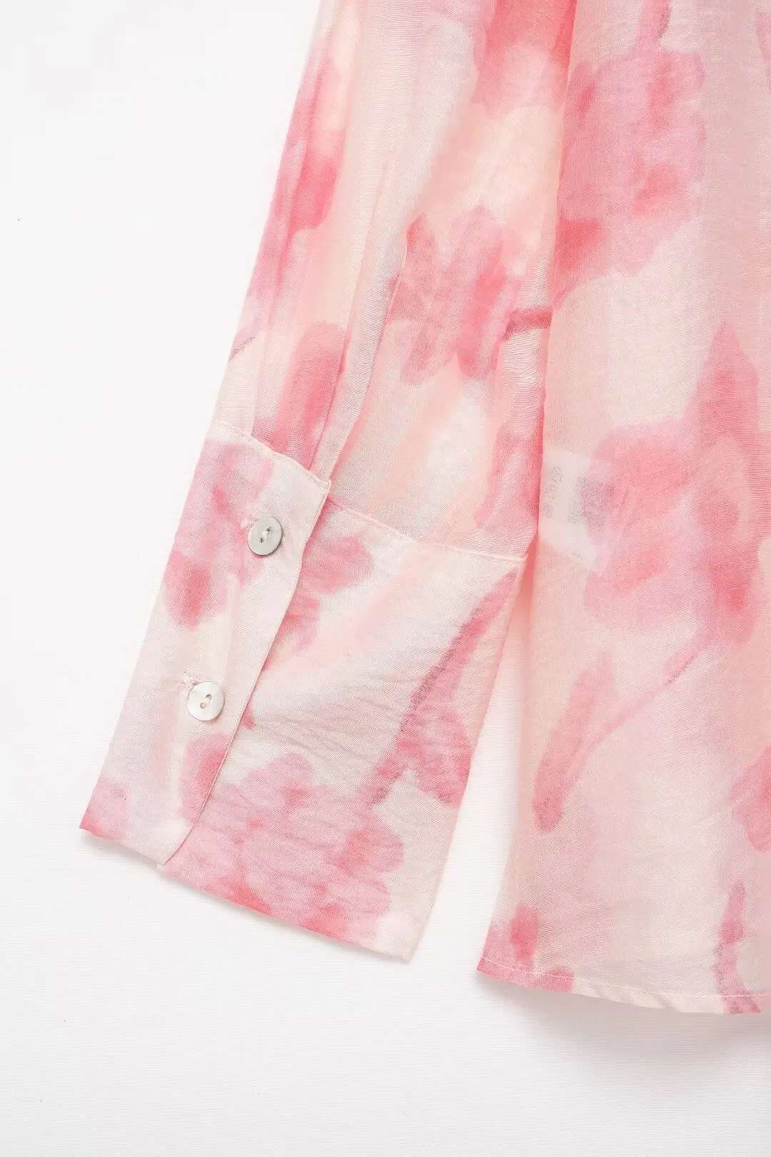 Блузка женская оверсайз с цветочным принтом и длинным рукавом