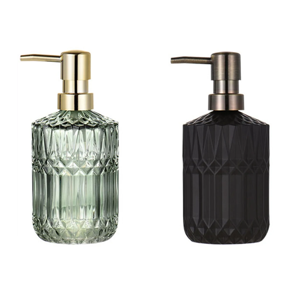 

400Ml Soap Dispenser Chic Glass Refill Empty Bottle Home Hotel Bathroom Conditioner Hand Soap Shampoo Bottle