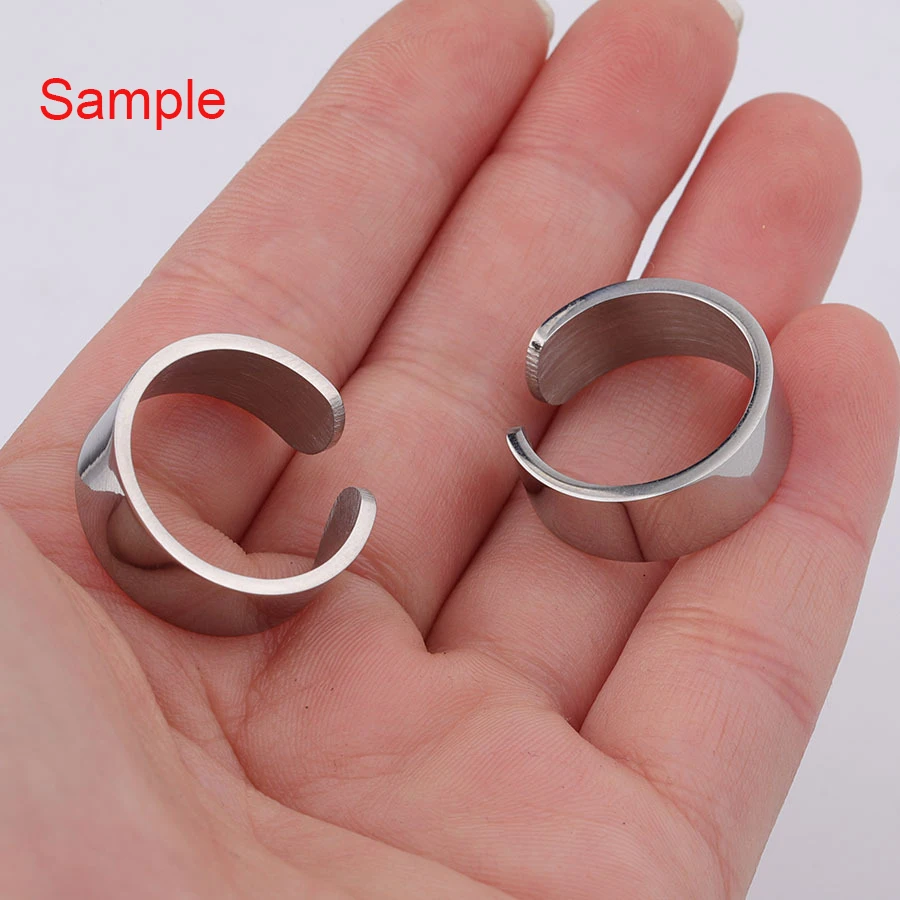 5 шт./партия гладкие пустые кольца-манжеты из нержавеющей стали