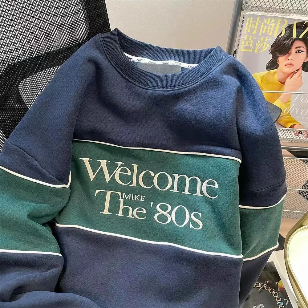 

Женская толстовка с круглым вырезом и вышивкой, в стиле ретро