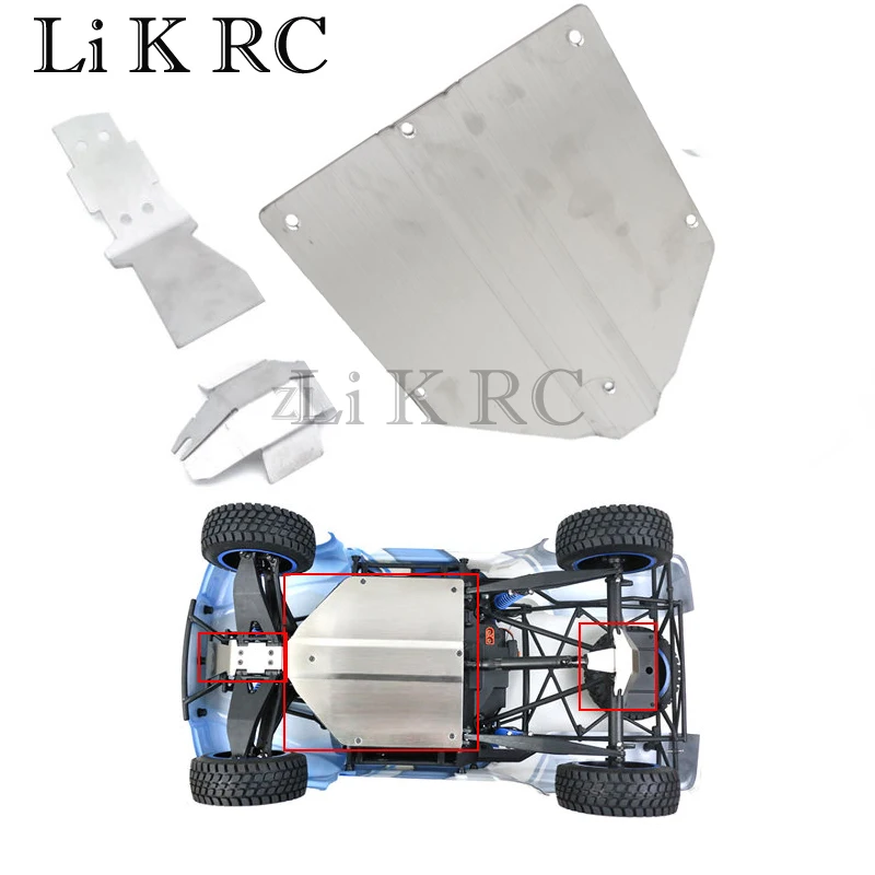 

Противоударная пластина из нержавеющей стали, 1 комплект, защита шасси для LOSI 1/10 Baja Rey V2, аксессуары для радиоуправляемых автомобилей