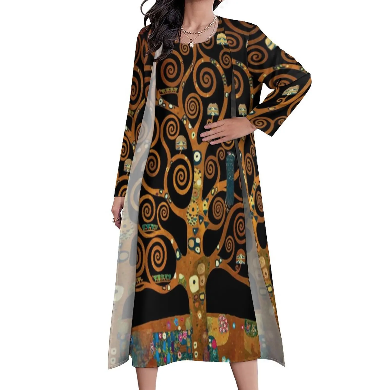 

Платье-макси с принтом «Древо жизни», большого размера