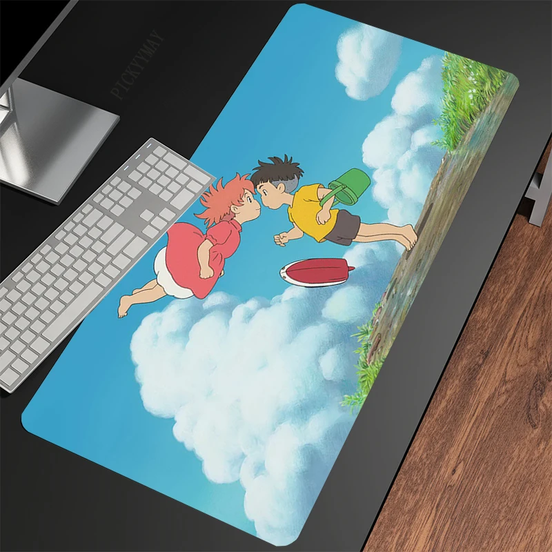 

Ponyo On The Cliff 80x30cm Lock Edge Mousepads Large Gaming Mousepad Keyboard Mats Mouse Mat Beast Desk Pad For Gift Mouse Pads
