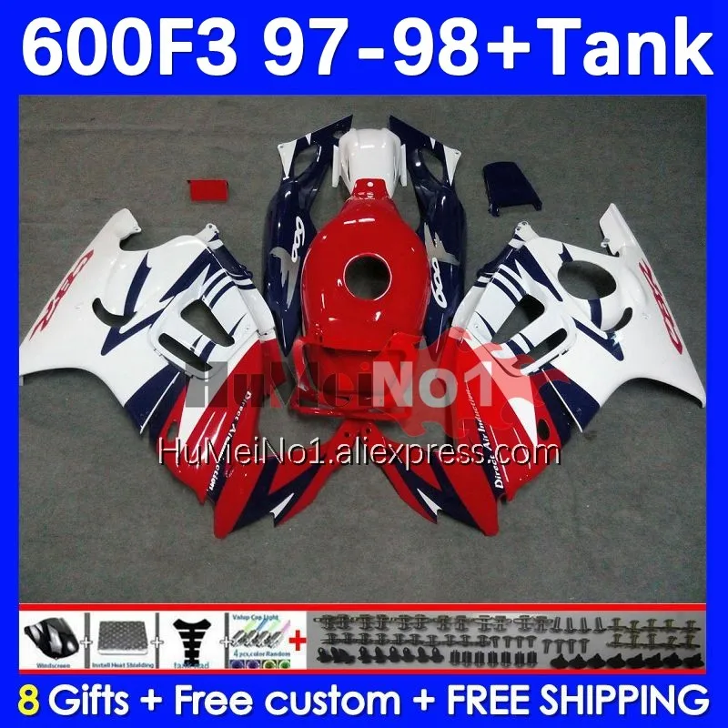 

Body+Tank For HONDA CBR600FS CBR 600F3 600 F3 CC 97-98 3No.144 red glossy CBR600 F3 FS 600CC CBR600F3 97 98 1997 1998 Fairings