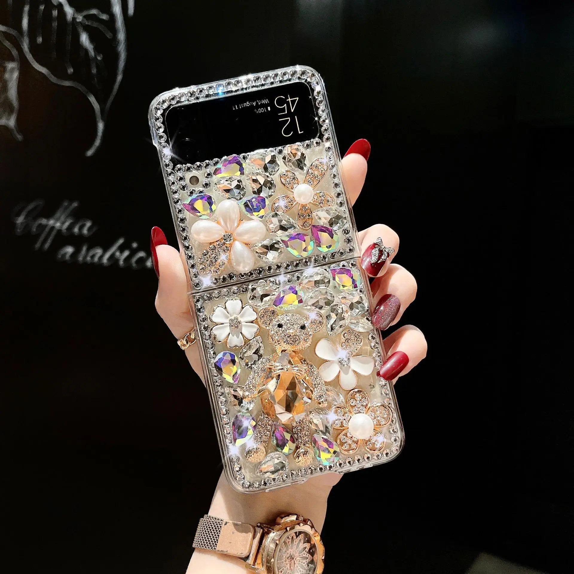 Роскошный разноцветный чехол для телефона с изображением флакона духов и