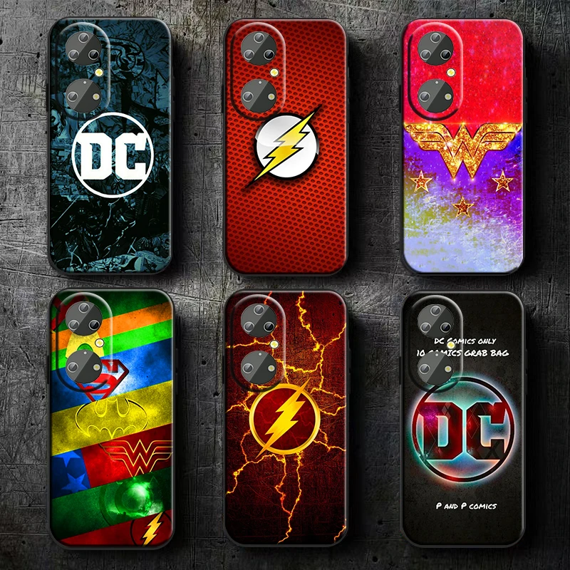 

The Flash Batman Superman LOGO Phone Case For Huawei P50 P40 P30 P20 Lite 5G Nova Plus 9 SE Pro 5T Y9S Y9 Prime Y6 Balck TPU