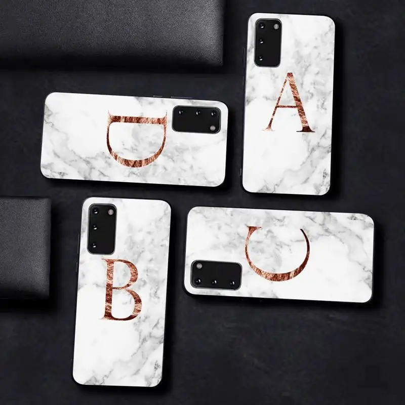 

Initial Letter A Z Phone Case for Samsung S10 21 20 9 8 plus lite S20 UlTRA 7edge