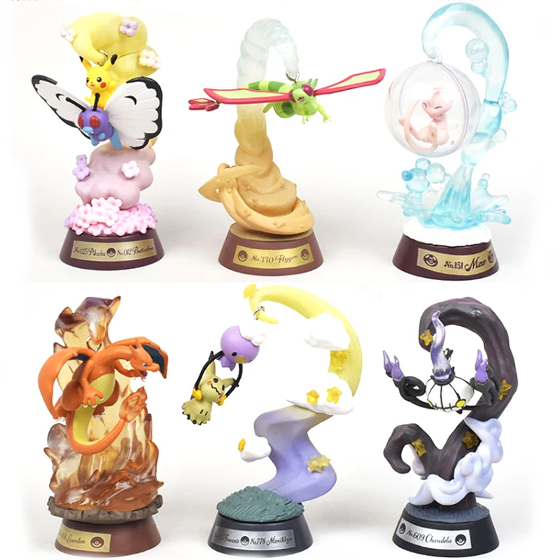 Кавайный Покемон Пикачу мимикию флайго качели виньетта периферия аниме фигурки собирать украшения для детей игрушки подарки