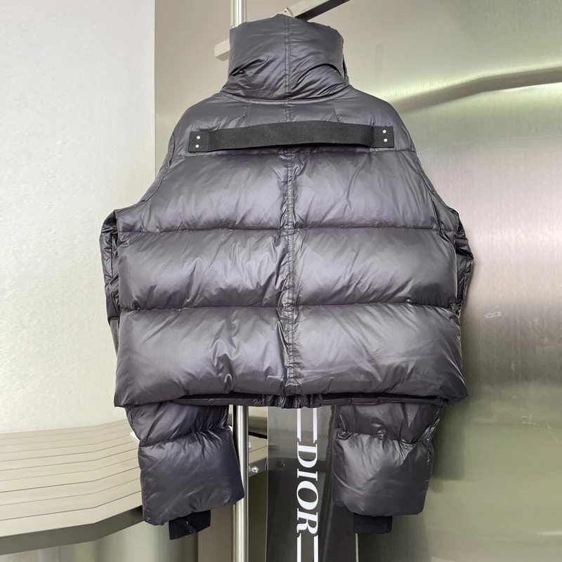 High street Winter Fluffy Women's Down jacket -30℃ Snow wear Stand collar Zipper Short Coat Oversized Outwear YNZZU 1O383