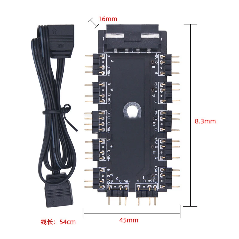 11in1 IDE/SATA к материнской плате AURA 5 В 3-контактный источник питания RGB-концентратор DIY