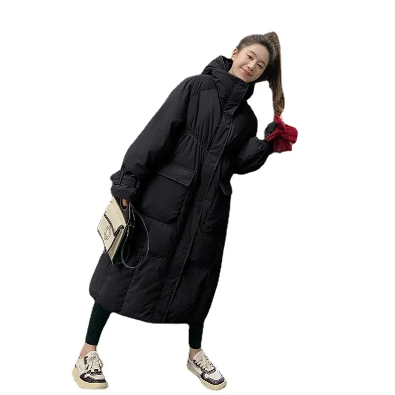 Lengthened winter coat women's Korean version loose thickened long knee-length cotton-padded jacket