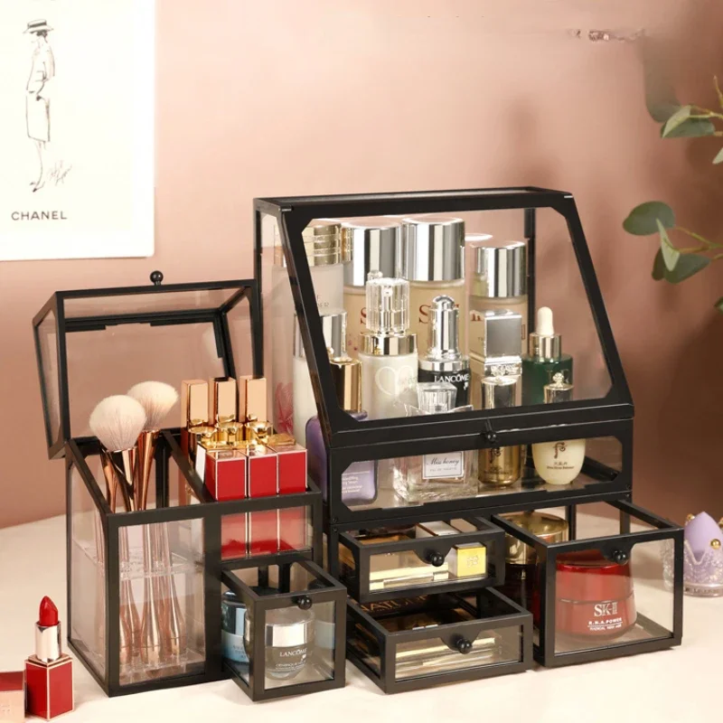 Многослойный разделитель коробка для макияжа хранения кистей прозрачная