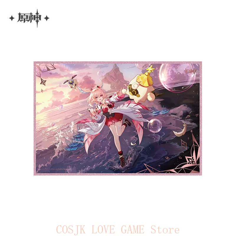 Фото Брелок-значок MIHOYO Game Genshin Impact Линнеа, оригинальный, с цветной бумагой, для косплея, аниме, подарок на день рождения №2