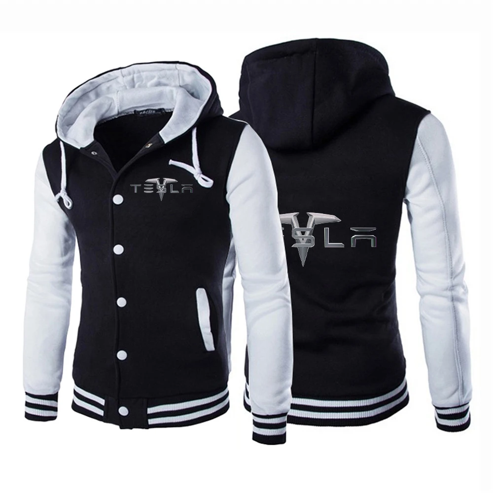 

2022 Tesla Print Baseball uniform Car Logo Popular Jackets Sport College Unisex Cotton Hoodies Man Coats Fleece Sweatshirts