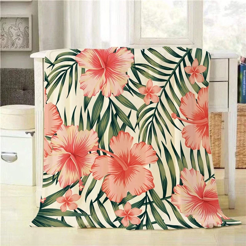 

Big Flower Printed Comfortable Warm Throw Blankets for Beds Soft Sofa Quilt Cover Flannel Bedspread Dreamlike Gift Home textiles