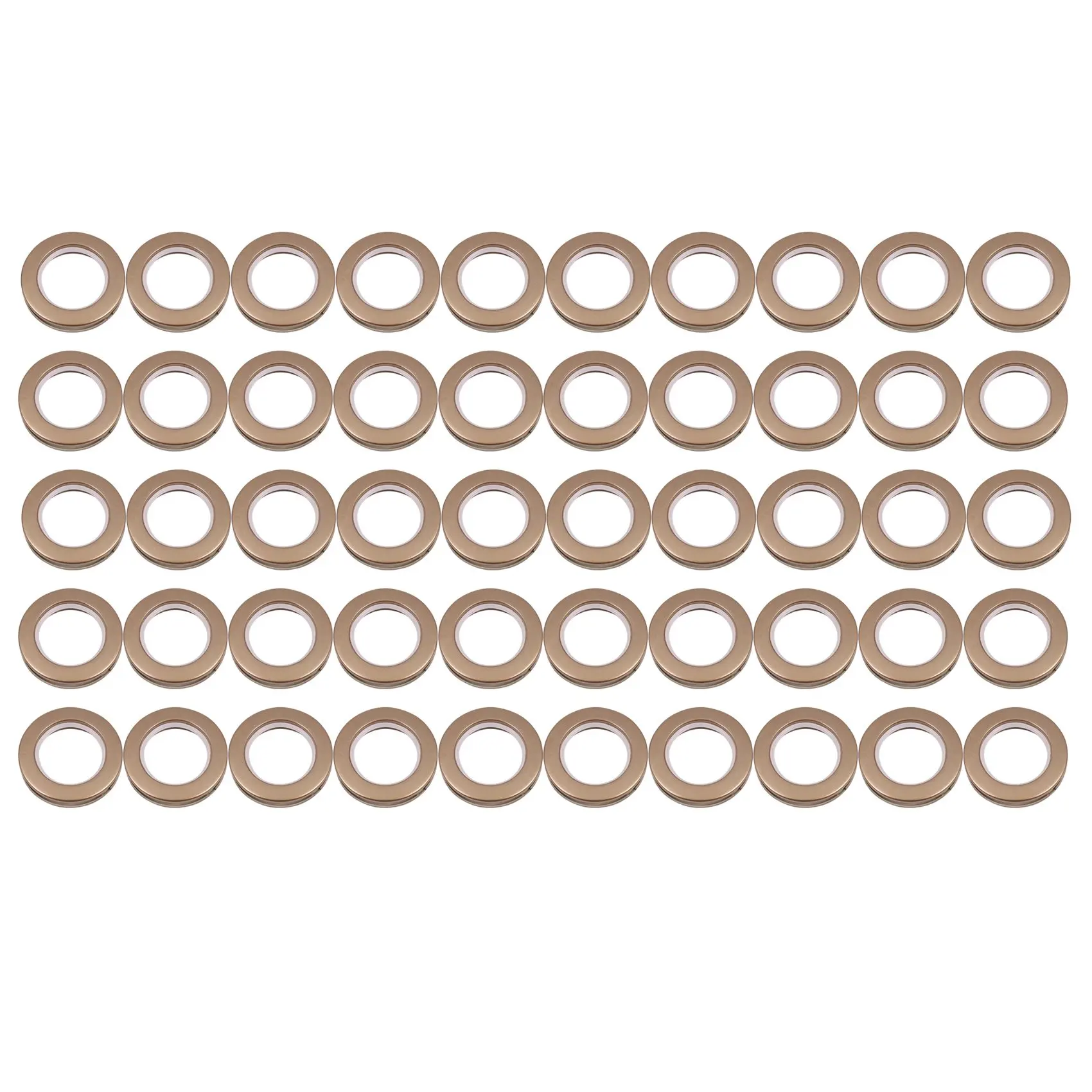 

50 Pack Curtain Grommet, Inner Diameter 43mm Curtain Rings Nanoscale Low Noise Roman Ring (Coffee)