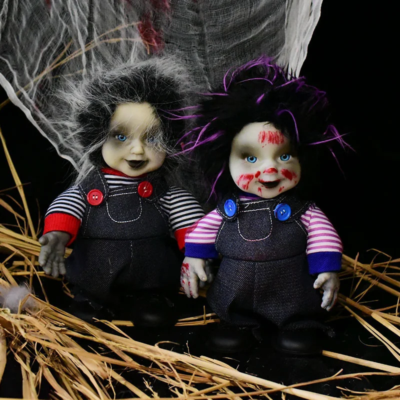 

2022 Halloween Decoration Baby Electric Ghost Doll Horror Scary Voicce Activated Doll Light For Haunted House Props Ornaments