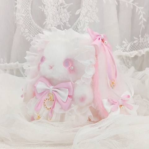 Оригинальная сумка в виде кролика Лолиты ручной работы, Подарочная плюшевая милая сумка в стиле Харадзюку с бантом