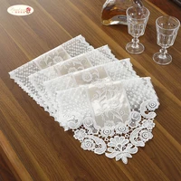 european embroidery fine lace white simple coffee table runner mats flag french tv cabinet tablecloth wedding holiday decoration