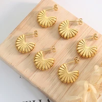 scalloped earrings gold stainless steel earring personality female creative unique ear jewelry party fashion accessories gifts