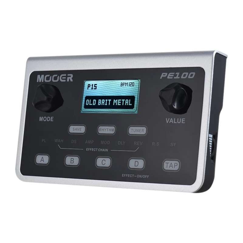 MOOER PE100 Portable Multi-Effects Processor Guitar Effect Pedal 39 Effects 40 Drum Patterns 10 Metronome