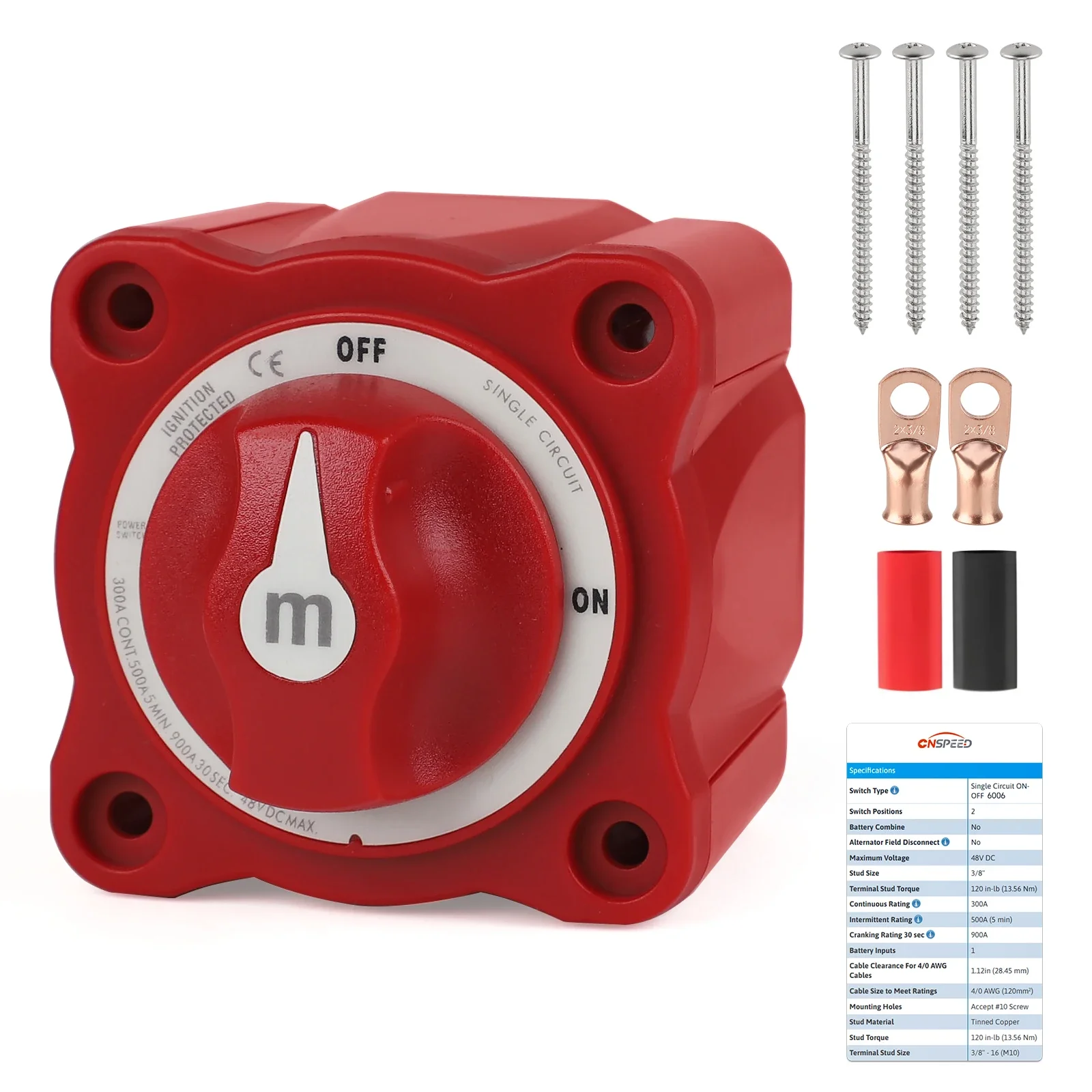 

300A 12V-48V Автомобиль RV Кемпер Лодка Аксессуары M-Series Разъединитель аккумулятора Изолятор Поворотный переключатель Селекторный резак 2 положения Вкл. Выкл.