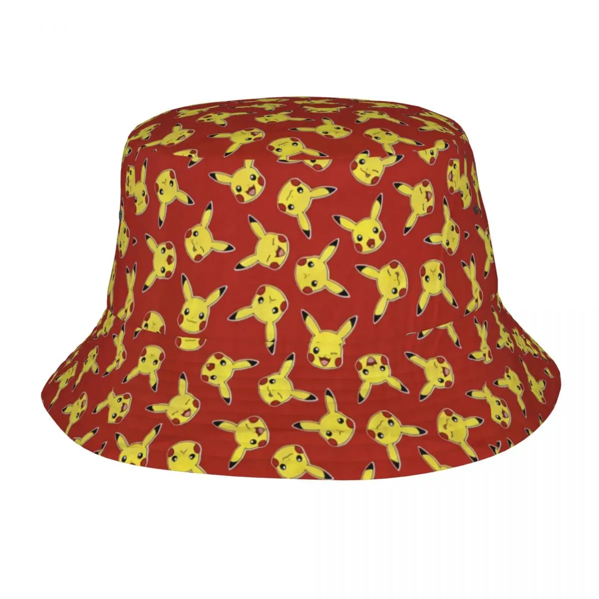 

Funny Bikachu Cartoon Anime Unisex Bucket Hat Custom Summer Travel Beach Hats
