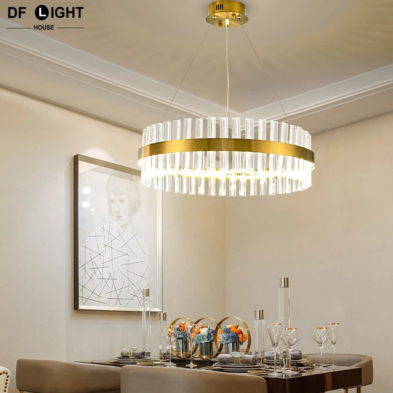 Современная хрустальная люстра спальня потолочная гостиная свет столовая