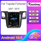 Автомагнитола Kaudiony, мультимедийный плеер на Android 12,1, с экраном 10,0 дюйма, GPS, для Toyota Fortuner, Типоразмер 2007 - 2015