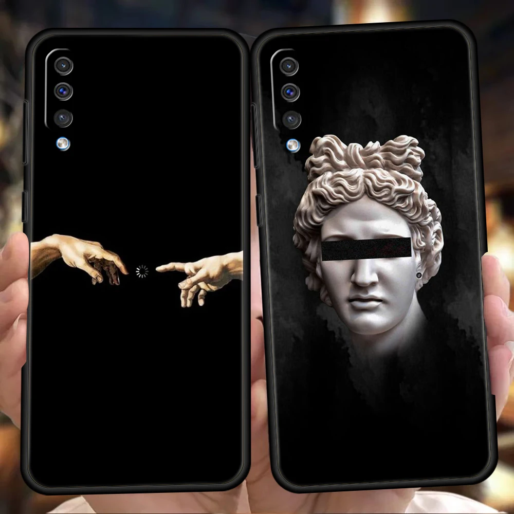 

Statue Abstract Art Phone Cover Case For Samsung Galaxy A12 A02 A03 A03S A52 A70 A50 A20 A10 A10S A40 4G Luxury Silicone Shell
