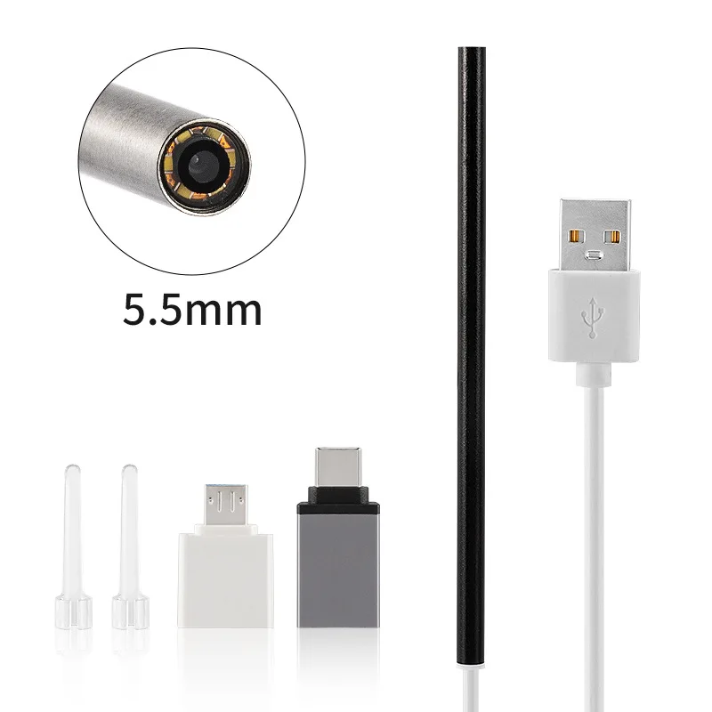 Intelligent Ear USB Endoscope Type C Borescope for OTG Android 5.5MMinspection Snake Camera  For Tool Ear Scope Camera PC Mac images - 6
