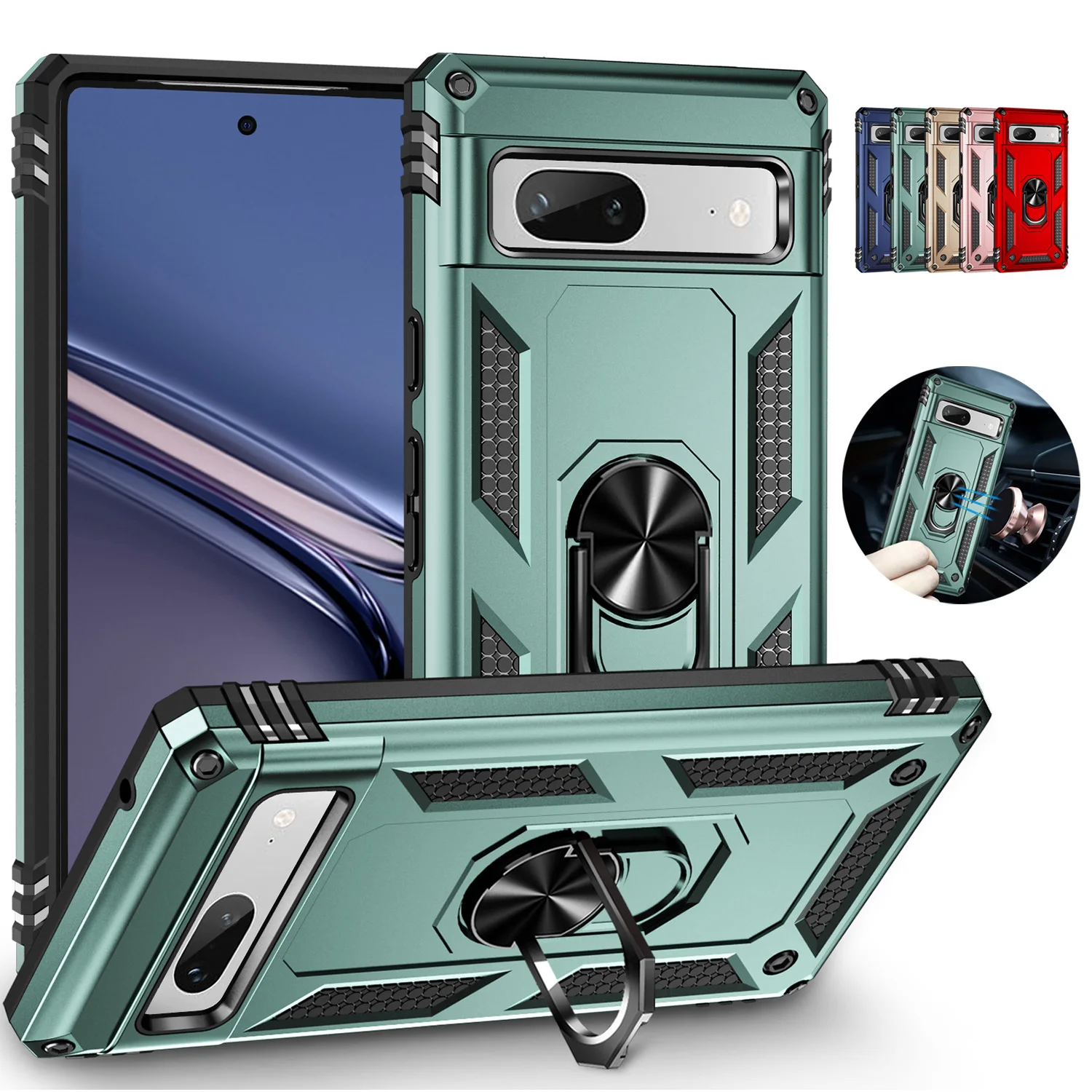 

Металлическое кольцо Kickstand Armor противоударный телефон для Google Pixel 7A 6A 5A 7 Pro 6 Pro 7 6