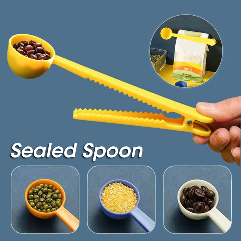

Two-in-one Spoons Multifunctional Sealed Clip Spoon Plastic Coffee Measuring Clip Spoon Home Kitchen Tools Kitchen Accessories