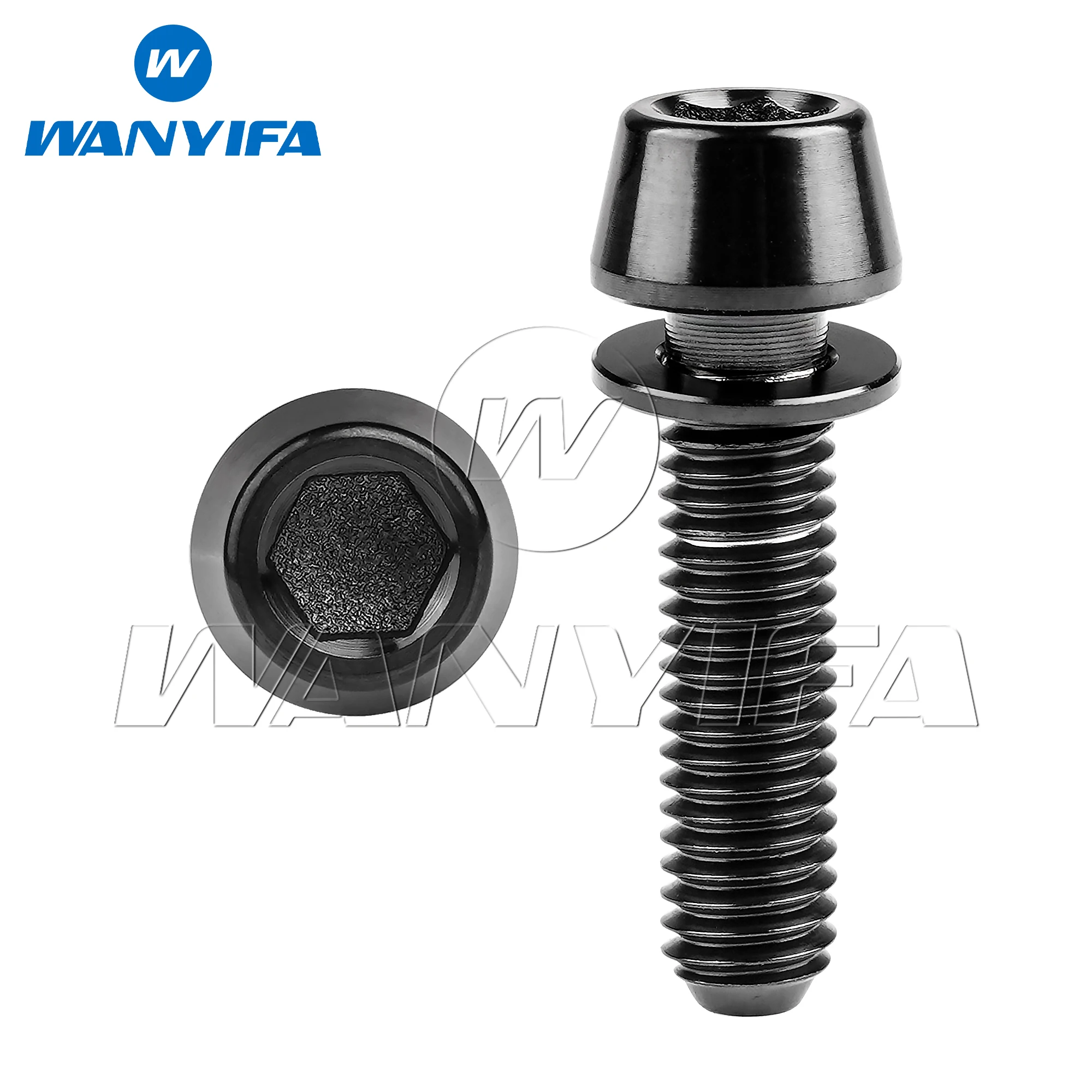 

Титановый болт Wanyifa M5/M6x16 18, 20, 25 мм, коническая шестигранная головка с нелиняющей шайбой, винт для выноса велосипеда, кривошипный тормоз