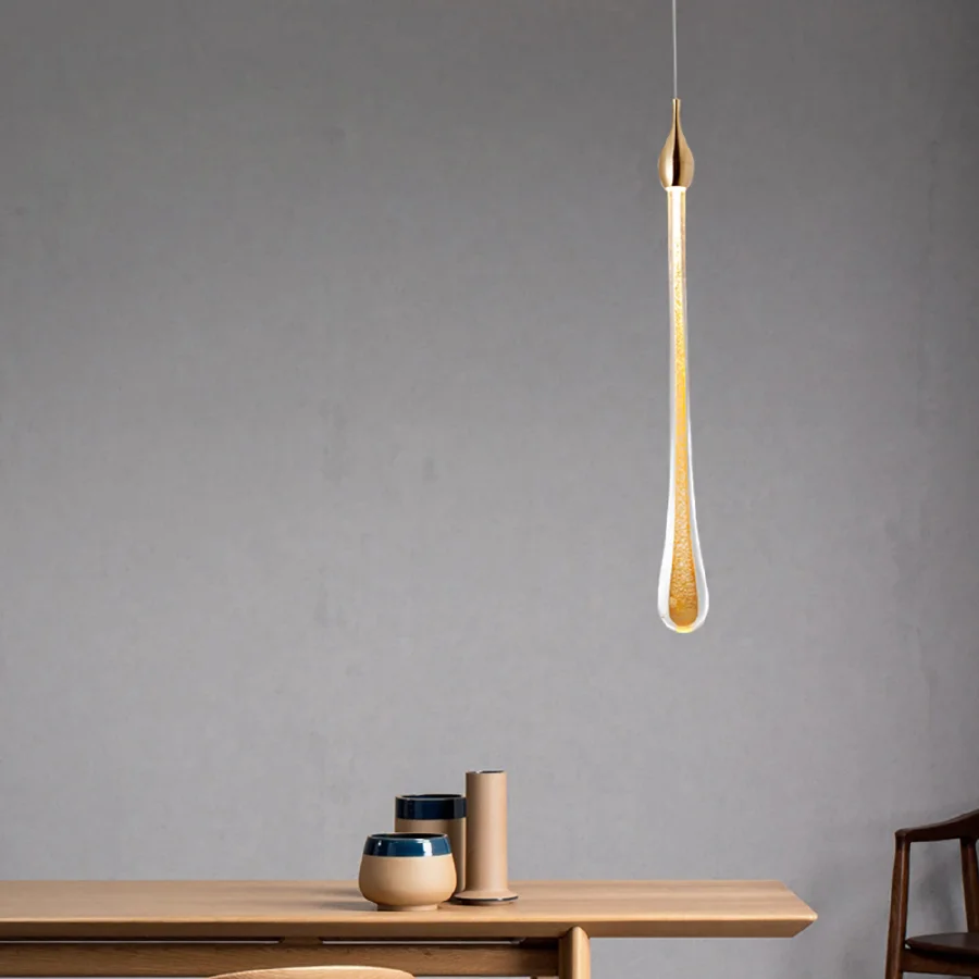 

Nordic LED Luxury Crystal Chandeliers Water Drop Lamps Bedroom Bedside Modern Simple Bar Decorative Chandelier Lighting