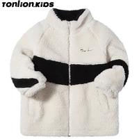 ton lion kids winter soft coat high collar warm coat zipper soft coat boys clothes suitable for 5 to 12 years old