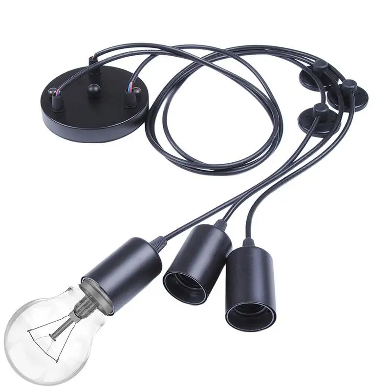 

Pendant Light Cord Spider Lamp Cable With Heads Home DIY Bulb Lighting Rope For Bedrooms Kitchen Island Living Room 3.94 FT