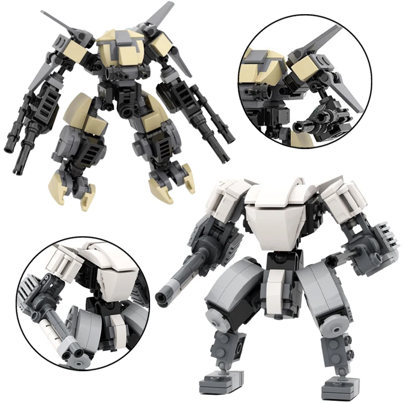 MOC мини-вооруженный боевой робот набор строительных блоков спектор механизм воин