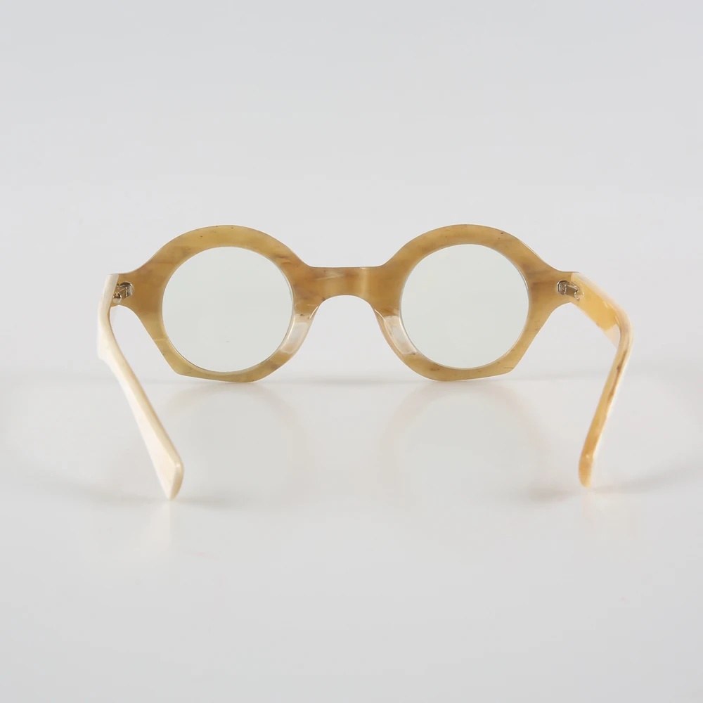 Оправа для очков уникальная винтажная круглая оправа ручной работы с белым рогом