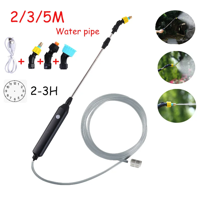 

Садовый опрыскиватель USB Перезаряжаемый разбрызгиватель для полива растений с 2/3/5 м шлангом Портативные Инструменты для полива газонов с ручкой автомобильный опрыскиватель