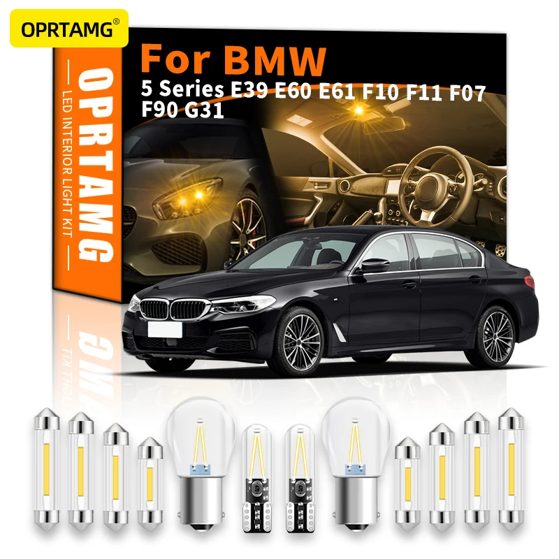 

Внутреннее освещение автомобиля OPRTAMG для BMW 5 серии E39 E60 E61 F10 F11 F07 F90 G31 2002-2022 W5W T10 светодиодный ная лампа Canbus светильник щение