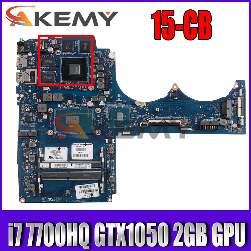 

Материнская плата для ноутбука HP Pavilion 15-CB DAG75AMBAD0 926304-601 926304-501 процессор i7 7700HQ GPU GTX1050 2 ГБ DDR5 100% тестовая работа