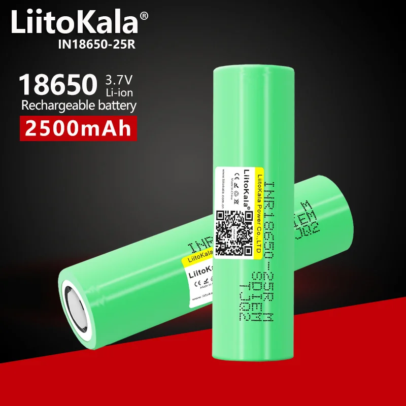 

1-10PCS LiitoKala 25R 18650 2500mAh High Drain 20A 3.7V Li-ion Rechargeable Battery For Flashlight Power Tools Torch Headlamp