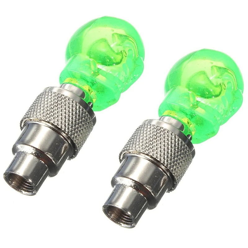 

2X LED Light Valve Cap Spoke Light For Bicycle Auto Bike Rim Tire Green