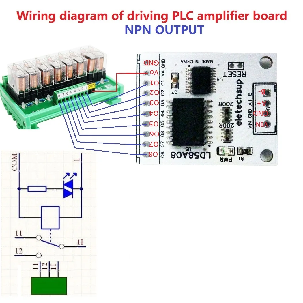 8-канальный RS485 Modbus RTU DO/PWM выход Многофункциональная плата драйвера MOS для