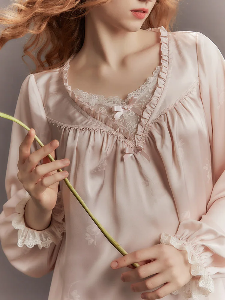 Chenxi осень и зима 2024 тонкие пижамы домашняя одежда женская ретро принцесса Sweet Palace